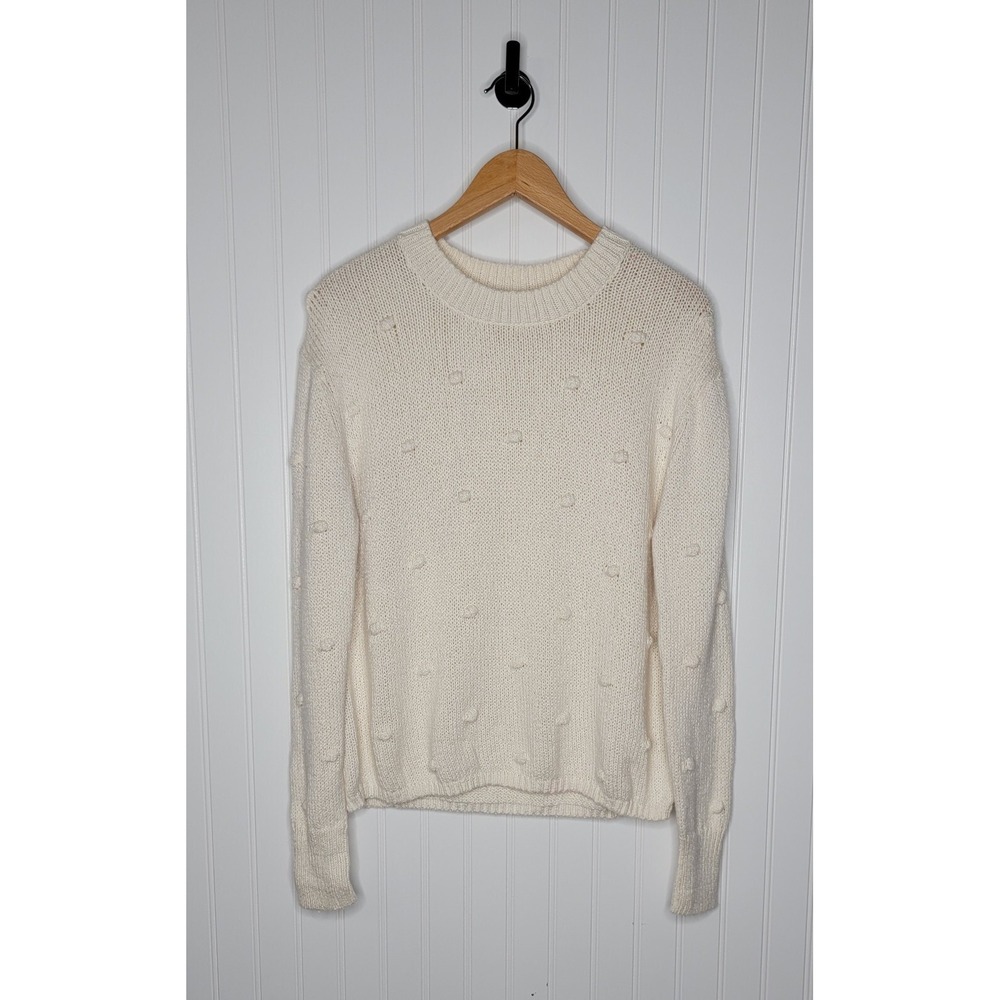 525 America Ivory Cotton Slouchy Relaxed Knit Sweater Women's Size XS
